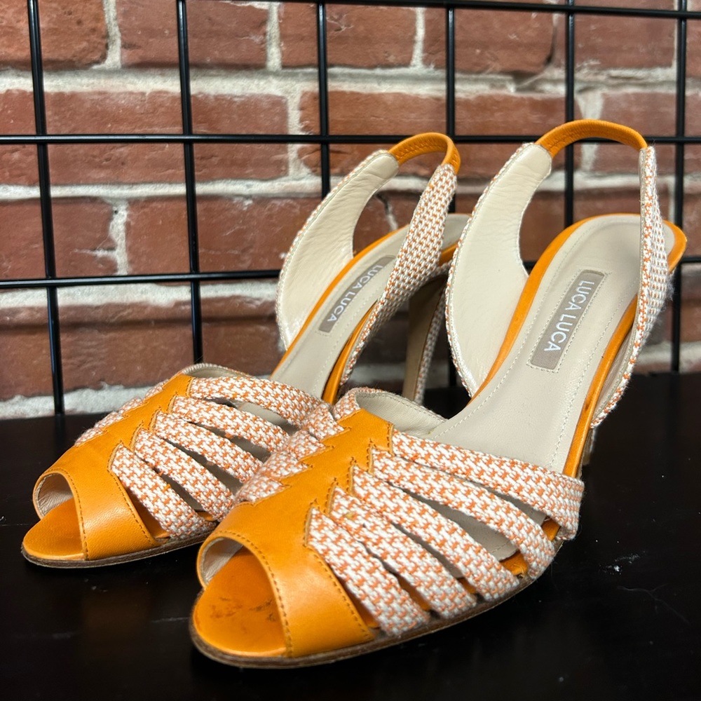 Luca Luca orange heels, size 8.5